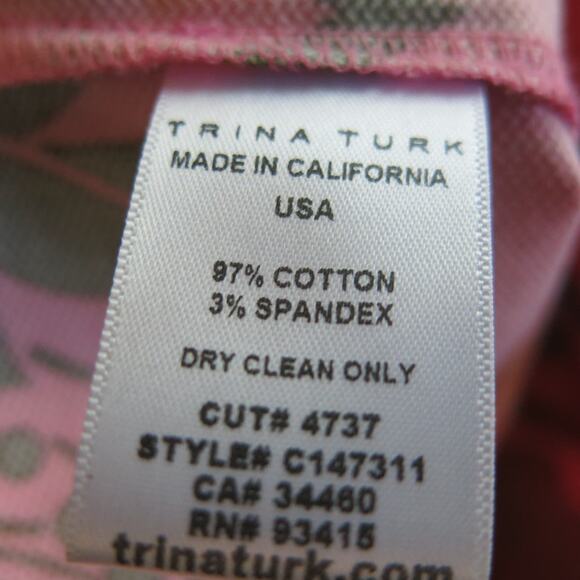 TRINA TURK Shorts Hawaiian Tropical Size 0 Women Summer Floral Pink Green - Picture 7 of 7